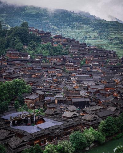 Xijiang Qianhu Miao Village, China 🇨🇳 | Credit: @jasonmadness_