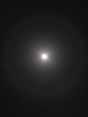 First time in my life I've seen the moon do this so I thought it was cool that it made a ring so I took a picture!