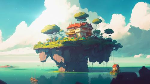 floating Island- lofi wallpaper