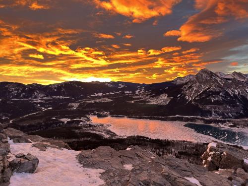 Sunrise over Barrier Lake, Alberta, Canada