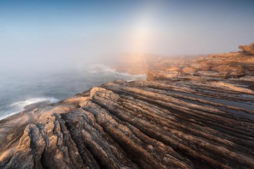 A rare fogbow on the east coast of Sydney, Australia. {OC}