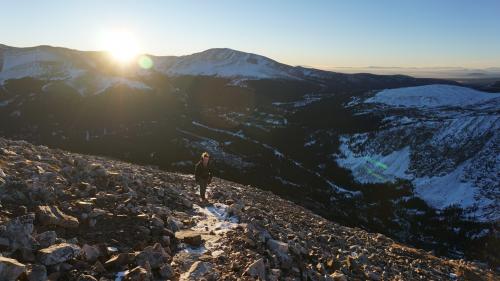 Walking on Mountain Covered in Stones