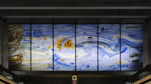 A mural at Volkstheater station U3
