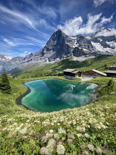 Scenic mountain views in the Swiss alps. Grindelwald, Switzerland