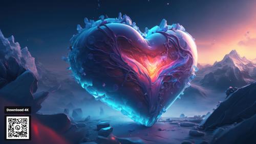 Colorful Frozen Heart Wallpaper