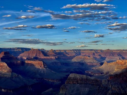 Sunset views from the South Rim of the Grand Canyon.