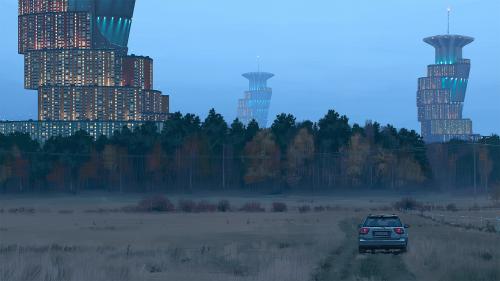 Afternoon Drive by Simon Stalenhag