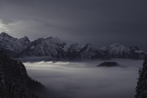 Bavarian Alps above the clouds