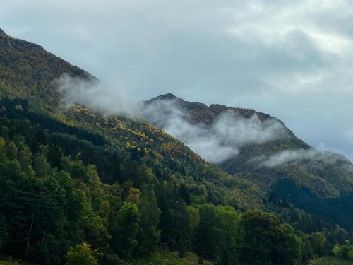 Misty mountains in southern Norway