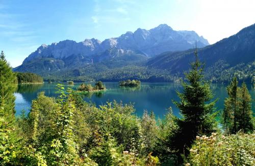 Eibsee, Germany. View of the Zugspitze.