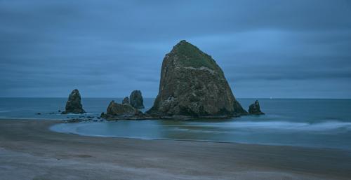 Evening shot from my hotel room in Cannon Beach, OR