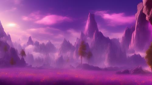 Vibrant purple landscape