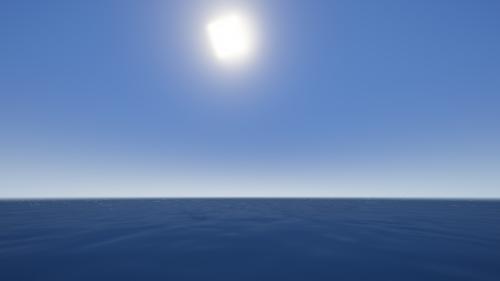 Sun over the sea, which I've taken when I was surviving in Minecraft