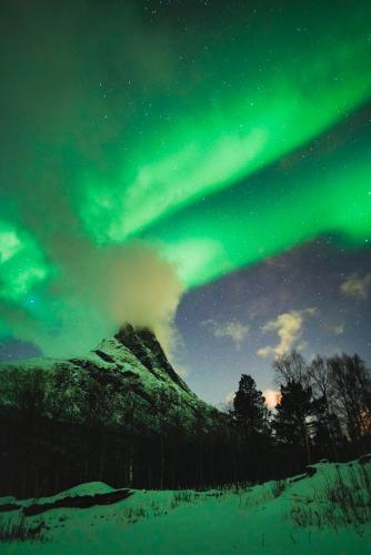 Aurora over a landscape in Norway.