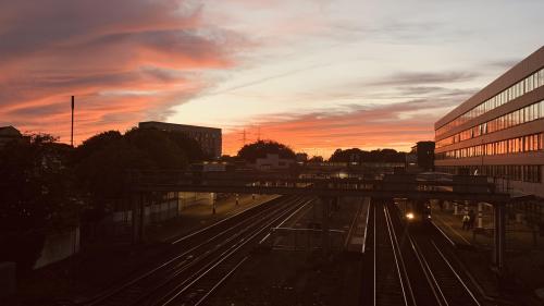 Took this last night  at Southampton Central Station. I’m really pleased with how the shot is accentuated by the shining railway tracks. Taken on an iPhone X