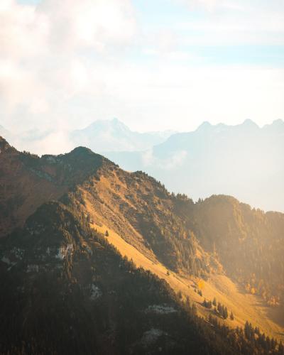 Golden light in the Swiss Alps