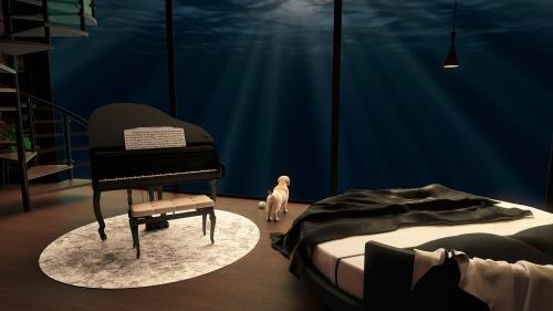 Bedroom of my Underwater House  | Rendered  for Youtube