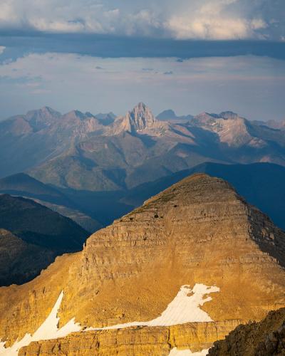 Looking at the peaks of Glacier National Park, Montana