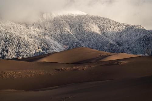 Colorado's Great Sand Dunes on a chilly winter morning