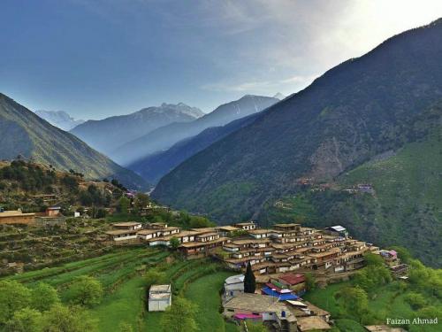 a village swat, pakistan with downwards architecture
