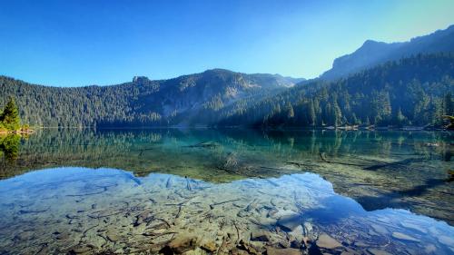 Mowich Lake, Mt. Rainier National Park. OC