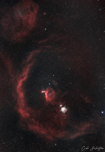 Barnard's loop and nebulosity in Orion constellation