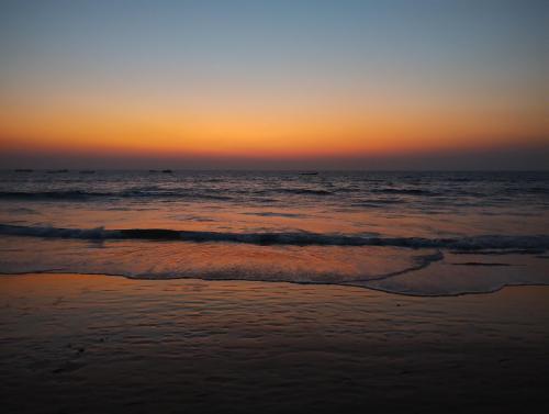 Dusk at the beach. Goa, India