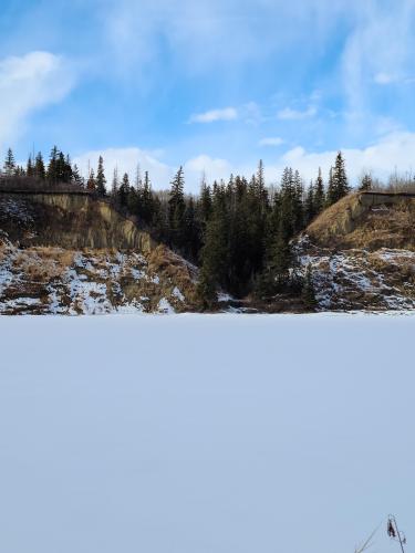 North Saskatchewan River during winter in Alberta, Canada