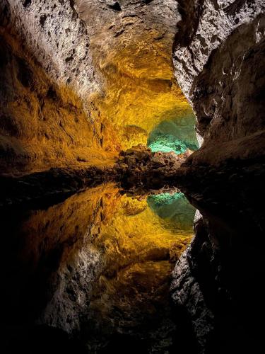 Reflection in a pool of water in Cueve De Los Verdes - Lanzarote