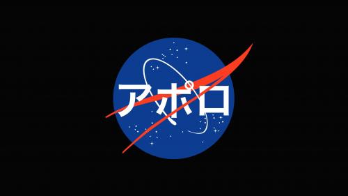 I redesigned the NASA logo using the Japanese transliteration for Apollo.
