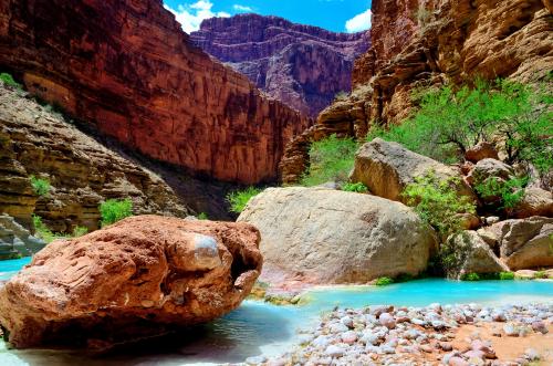 Havasu Creek: A colorful glade in the depths of the Grand Canyon