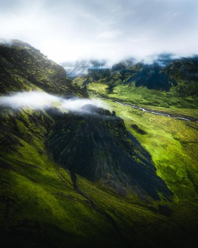 Volcanic landscape of South Iceland, near Jökulsárlón.