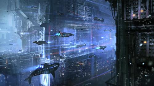 Underwater Cyberpunk City