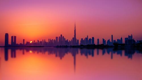 Dubai Sunset Silhouette