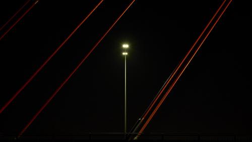 Street lamp on the cable-stayed bridge