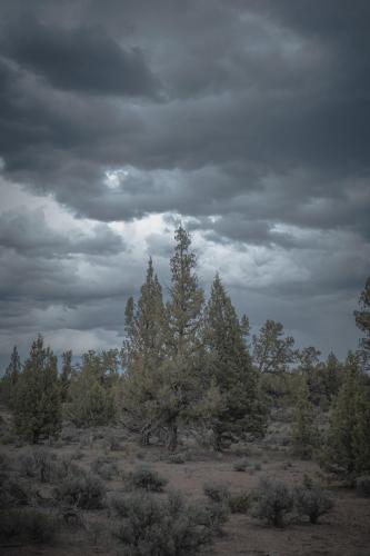 The calm before the storm in the desert of central Oregon