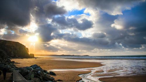 Beach Shore during Sunset