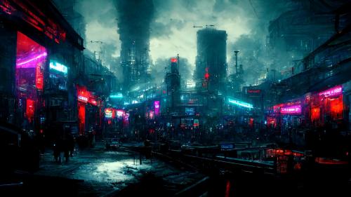 - Cyberpunk Dark City Scene