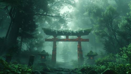 Serene Nature Torii Arch