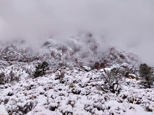 Mt. Wilson in the Mist: A different view of Red Rock Canyon, Las Vegas, NV - 1/26/2021