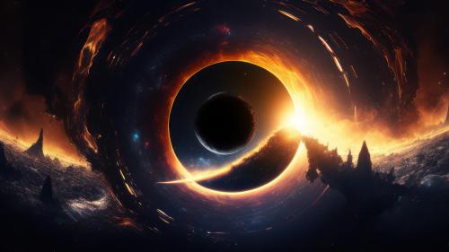 Mysterious Black Hole AI Generated Wallpaper