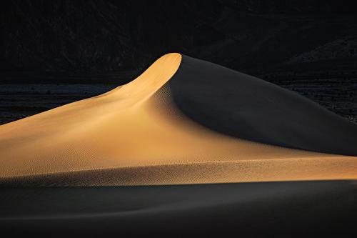 One of the many stunning sand dunes of Death Valley National Park catching some late afternoon sun.