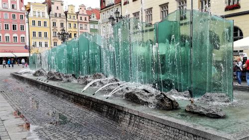 Fountain in the Market Square in Wrocław, Poland