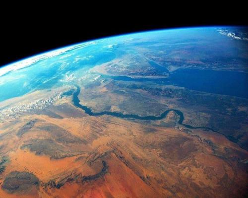 The Nile River from space, taken by the ISS.