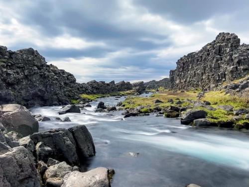 Glacial Stream through Basalt in Iceland