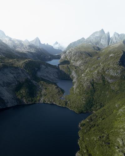 Cascading lakes, Lofoten Islands, Norway