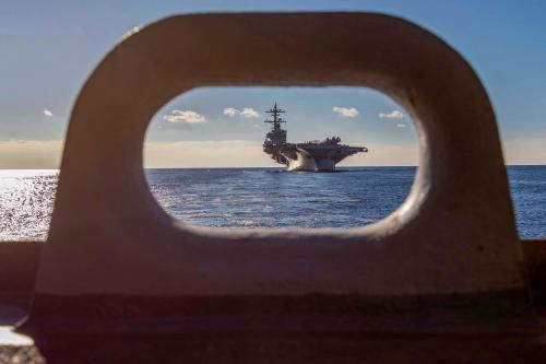 Nimitz-class aircraft carrier USS George H.W. Bush  in the Adriatic sea.