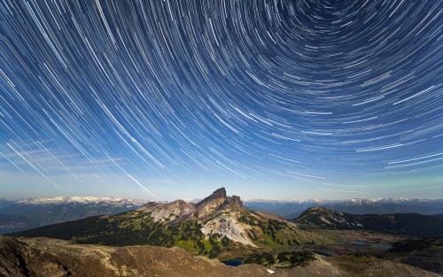 Star trails at The Black Tusk
