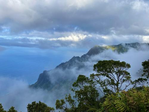 A misty Kalalau Valley on the Nāpali coast, Kauai, HI