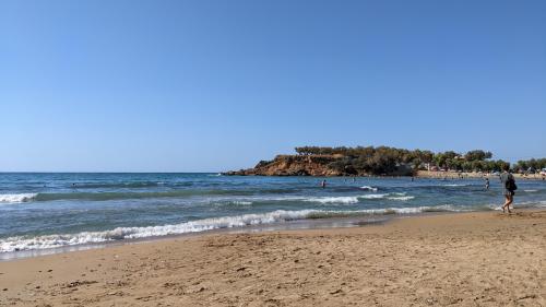 Sunset Beach at Domes Noruz Resort in Chania on the Greek island of Crete